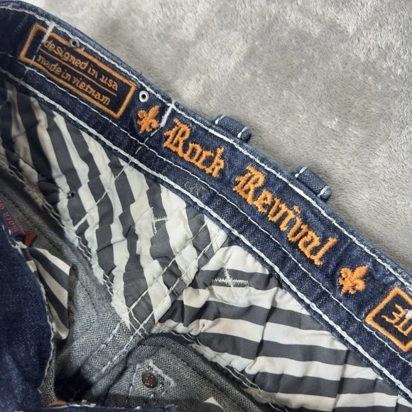 Rock Revival Jeans Mens 30 (Fits 31x29) Robin Straight Dark - Picture 7 of 16